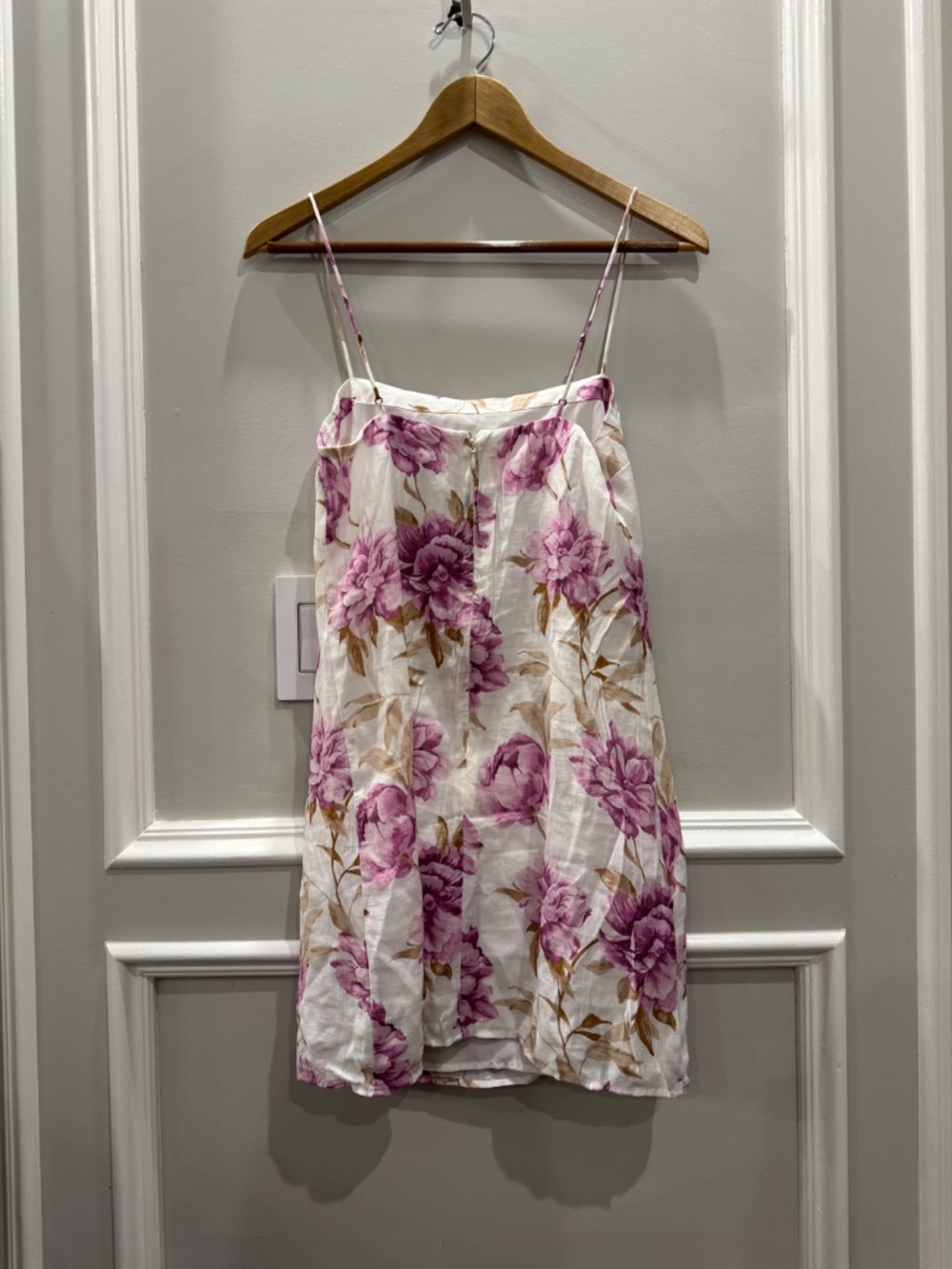 NWT Abercrombie Purple Pink Floral Linen Cami Mini Dress XS - Picture 3 of 6